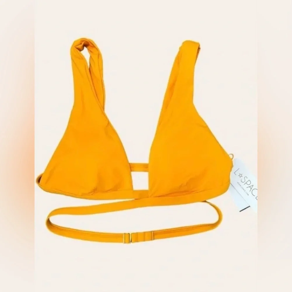 L*Space Mango Avery Top Camdyn Bottom Bikini Bright Orange Summer Swimwear NWT M